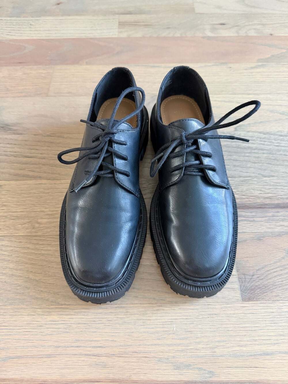 H&M Black Chunky Sole Derby Shoes